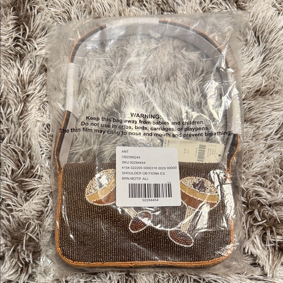 Anthropologie Fiona Espresso Martini Beaded Shoulder Bag - Picture 2 of 3
